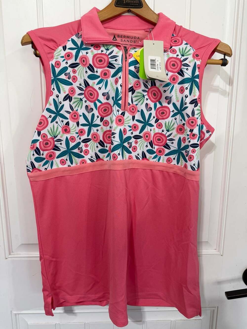 Bermuda Sands Olivia Prism Sleeveless Zip-Front Golf Top